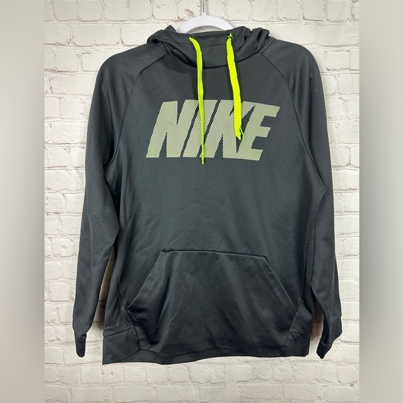 NIKE DRI FIT HOODIE fleece lined sweatshirt with spellout Nike, sz S - Picture 1 of 6